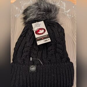 Canada Weather Gear Black Knit Hat NWT